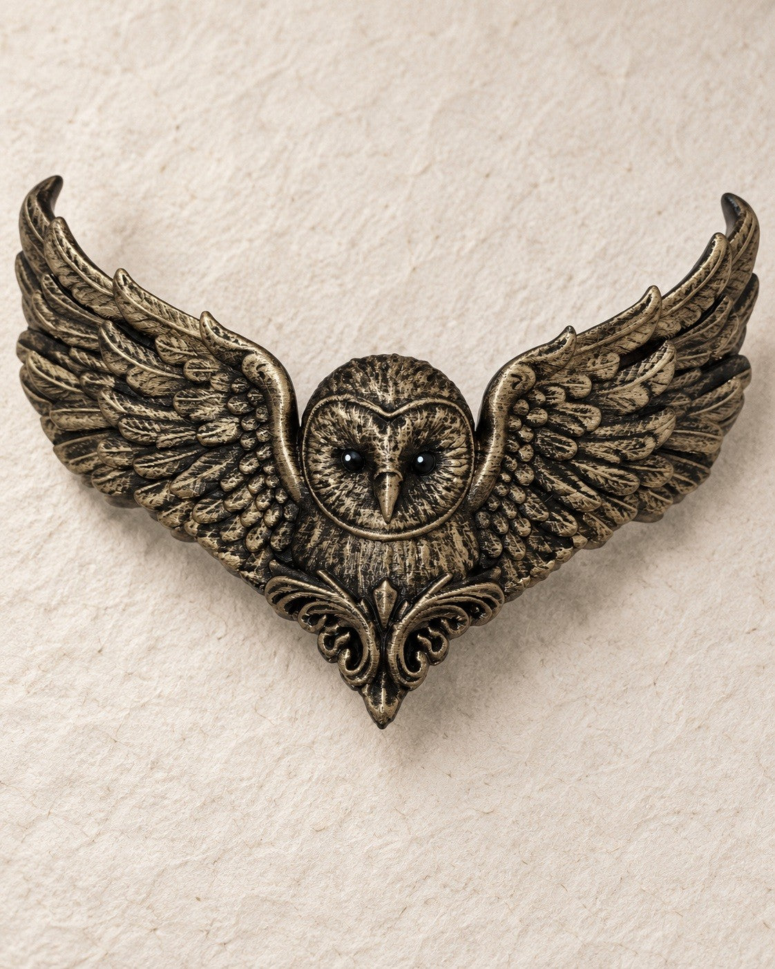 The Barn Owl Back Crown in Golden, front view