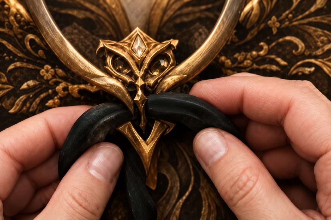 Thread a styling elastic through the crown’s attachment hoops.